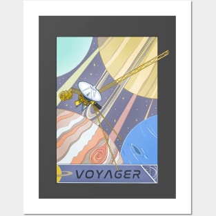 Voyagers Spacecraft Illustration Posters and Art